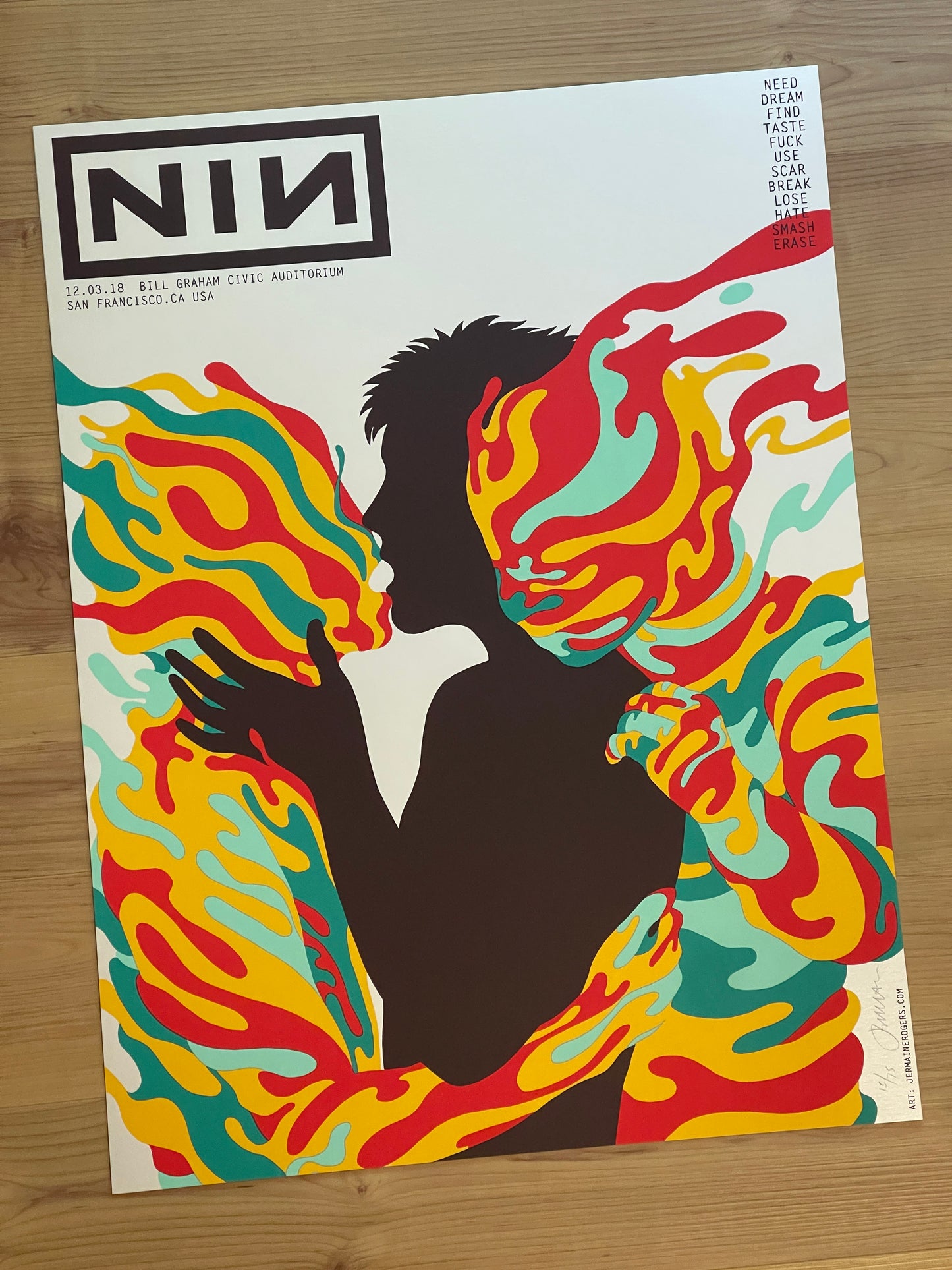 NINE INCH NAILS (San Francisco 2018) Stardream Opal ARTIST EDITION