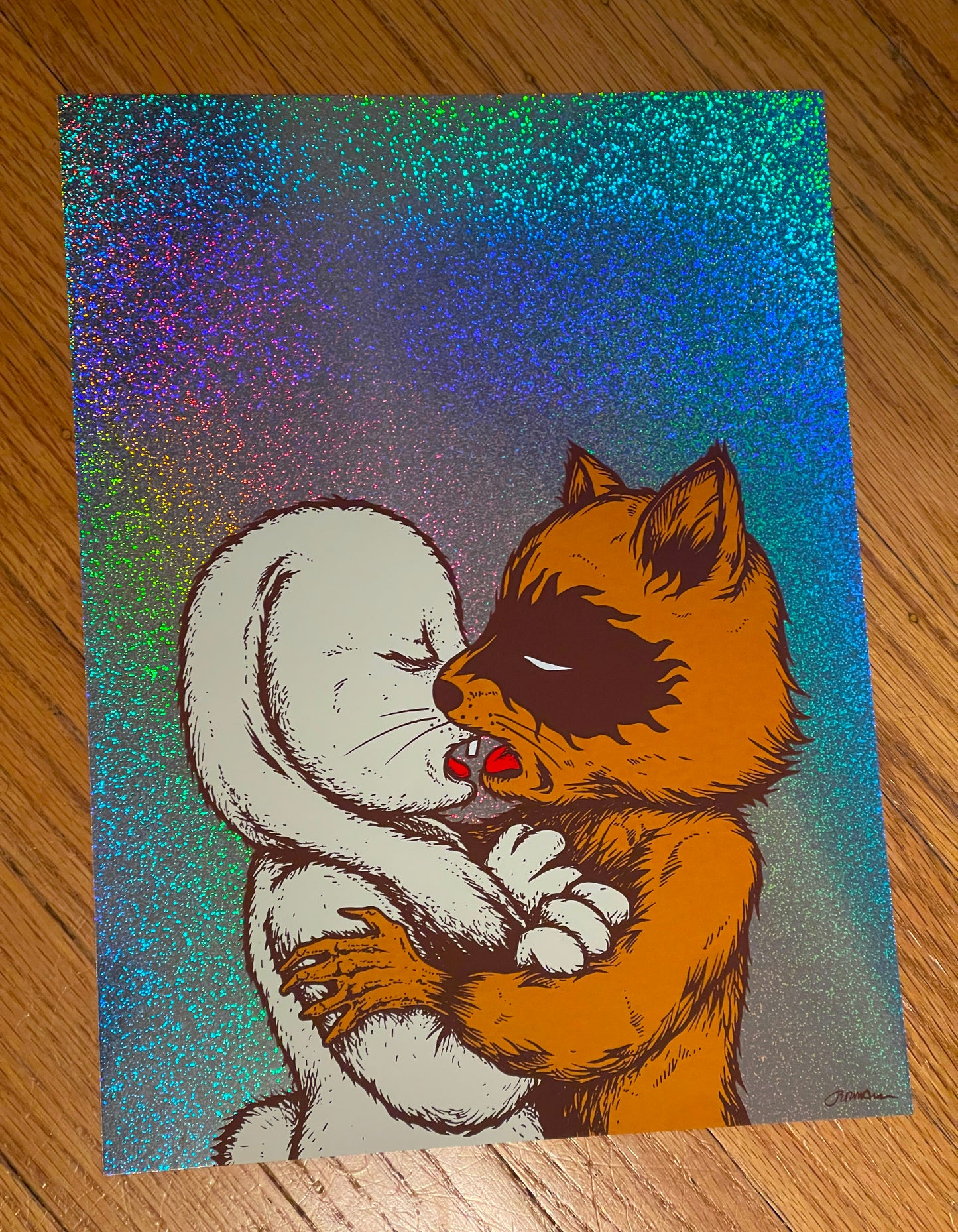 - THE KISS Mini Art Print (SPARKLE FOIL) -