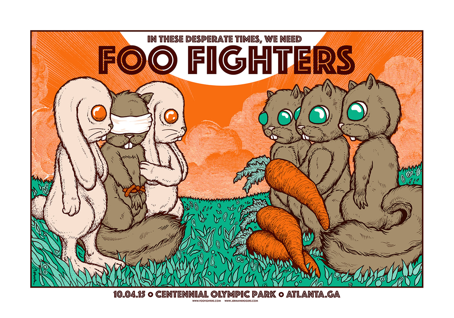 FOO FIGHTERS (Atlanta) (WHITE SHOW & RAINBOW FOIL EDITIONS - ARTIST PROOFS