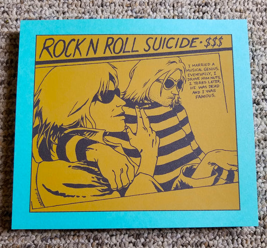 'ROCK N ROLL SUICIDE' Handbill / Mini Print (Cobain) BLUE RASPBERRY VARIANT!