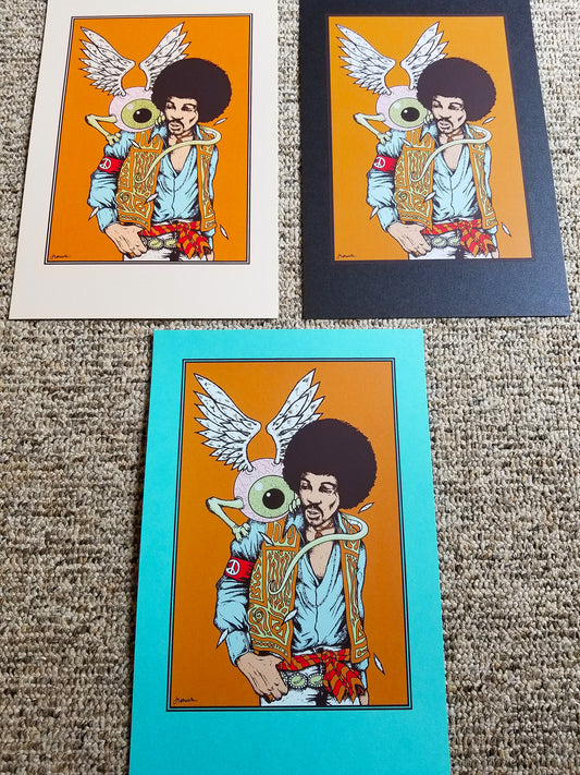 'Gypsy Eye' Mini Art Print (Hendrix / Rick Griffin Tribute)