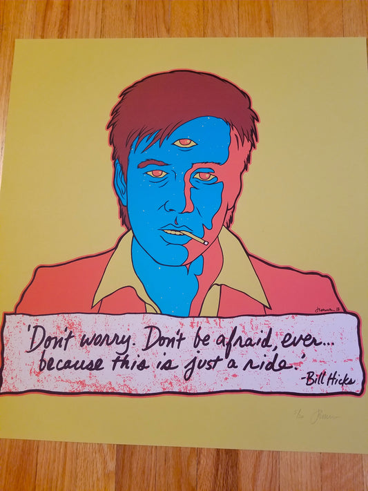 Bill Hicks 'Teacher' Art Print (Rare 'Mustard' Variant) FULL SIZED