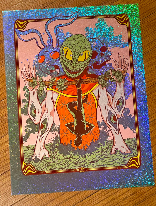 - 'The Hanged Man' Mini Print (SPARKLE FOIL Variant) -