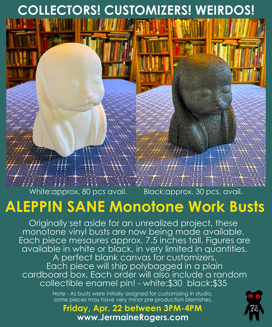 ALEPPIN SANE Vinyl Monotone Work Busts/Figures - White & Black Versions