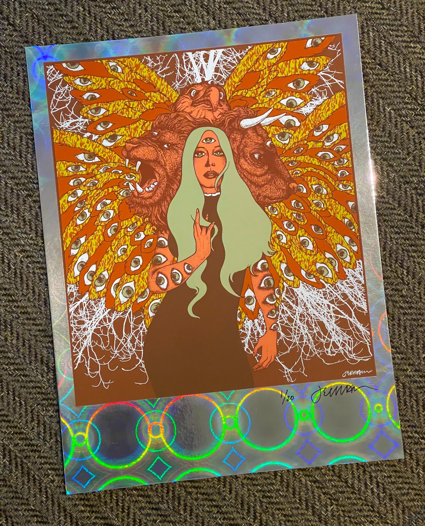 - 'The Living Creature' Mini Art Print (Holographic Circle Foil Variant) Mastodon -