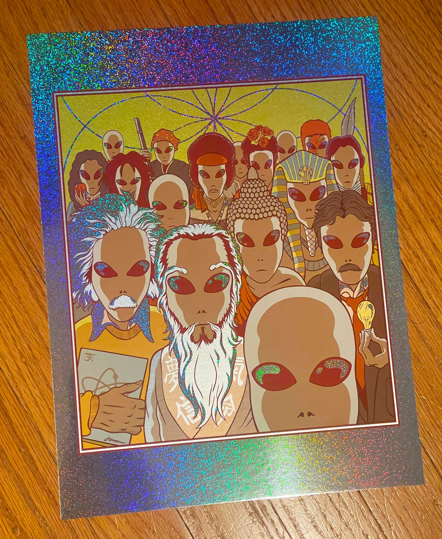 - 'Shepherds' Mini Art Print (Holographic Sparkle Foil Variant) -