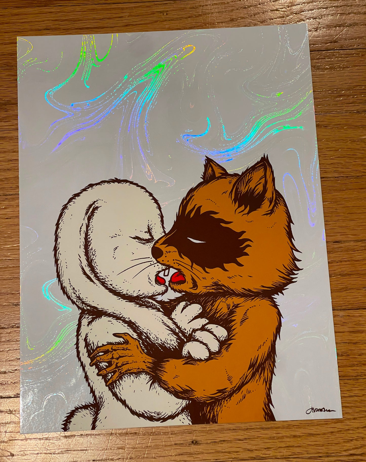 - THE KISS Mini Art Print (WHITE LAVA FOIL) -