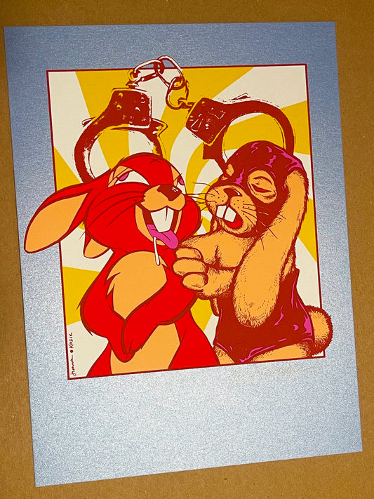- 'Tough Love' Mini Art Print (Stardream Blue Slate Variant)